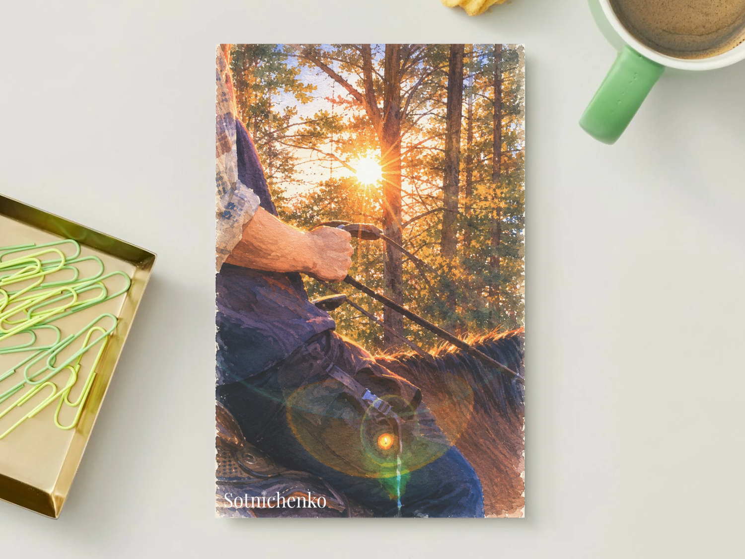 Sunset Trail — Cozy Printable Postcard
