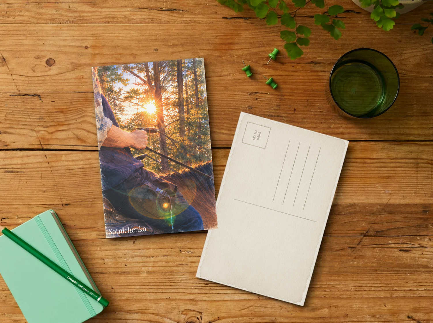 Sunset Trail — Cozy Printable Postcard