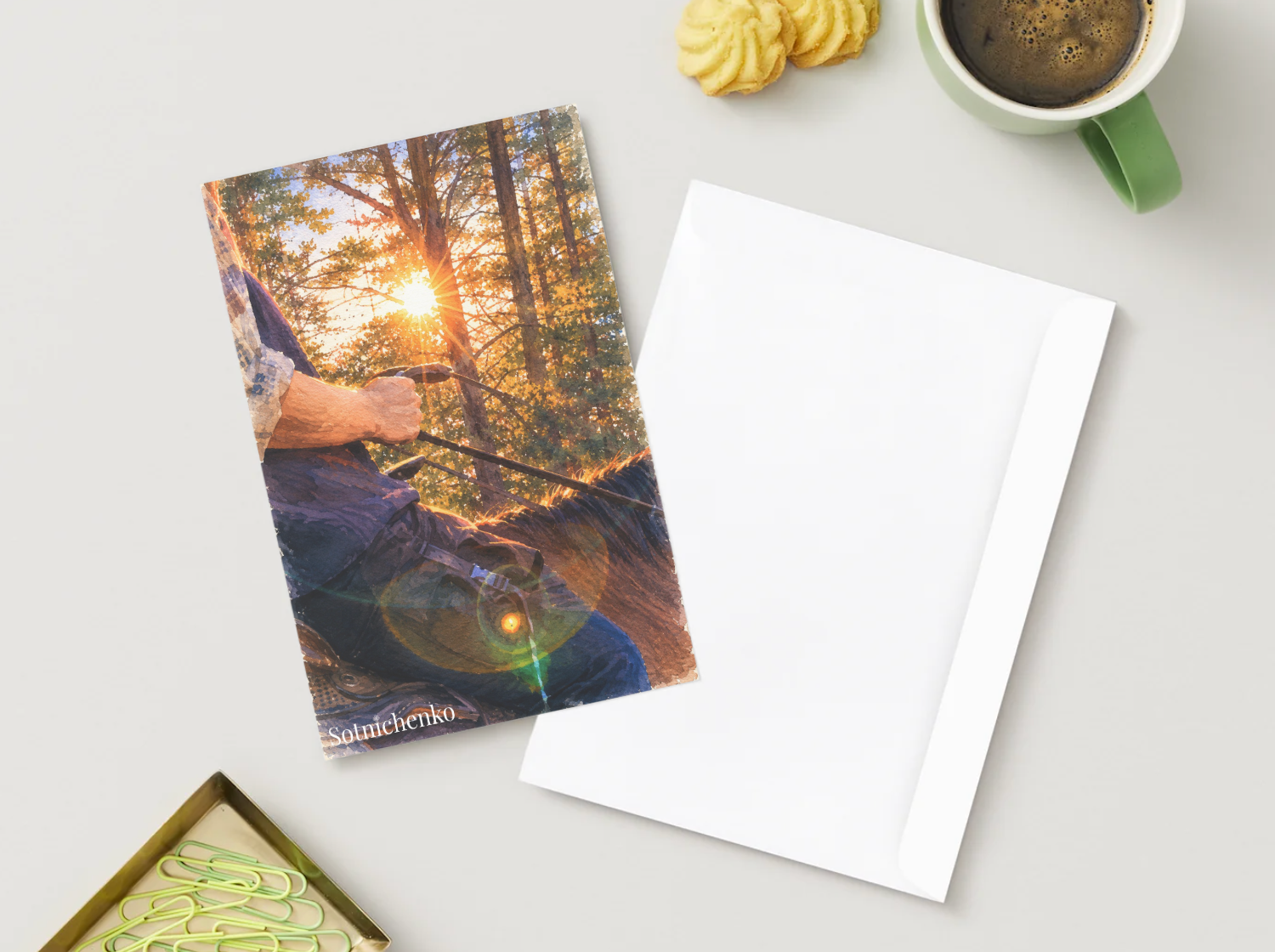 Sunset Trail — Cozy Printable Postcard