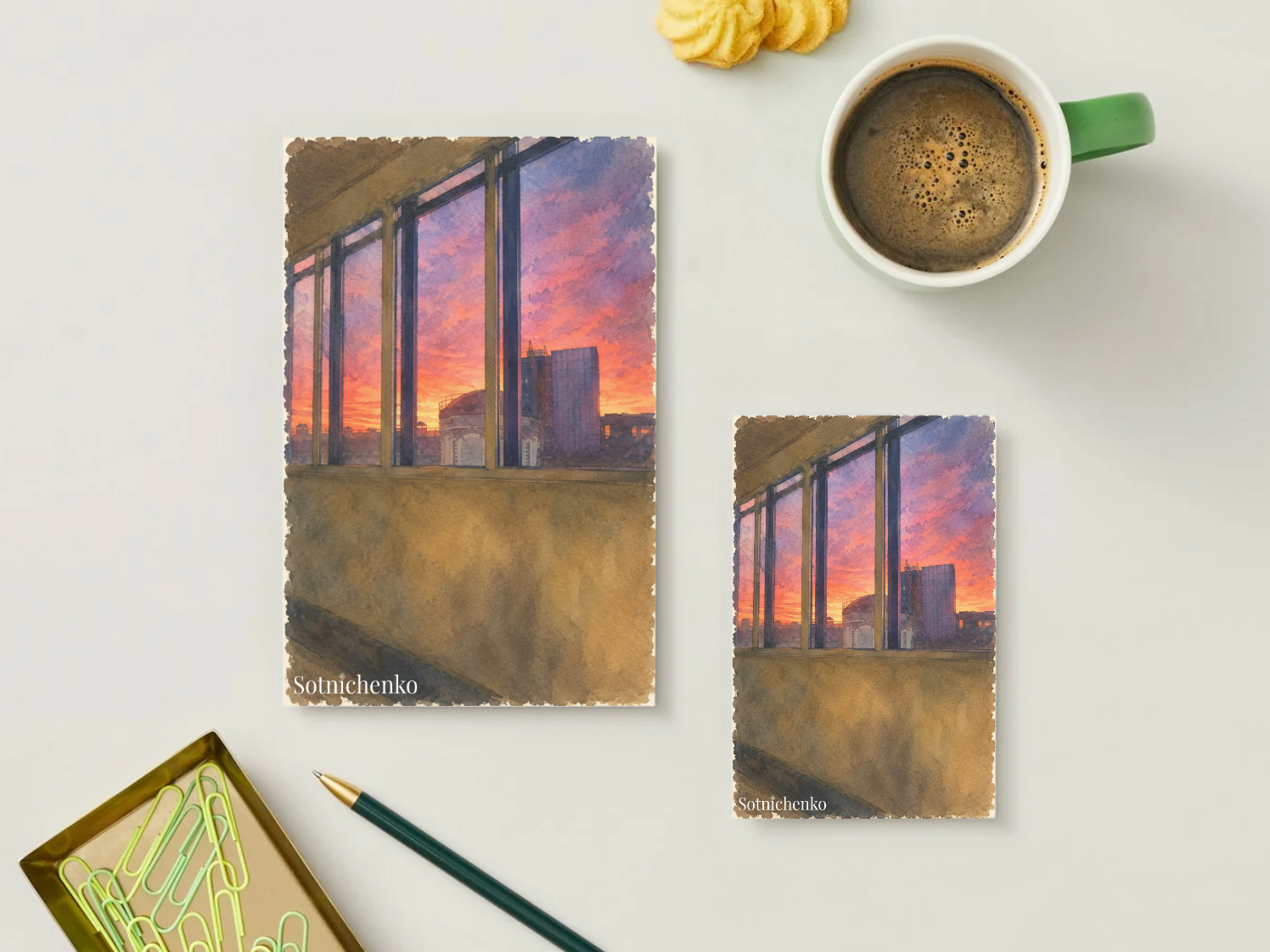 Evening Glass — Urban Printable Postcard