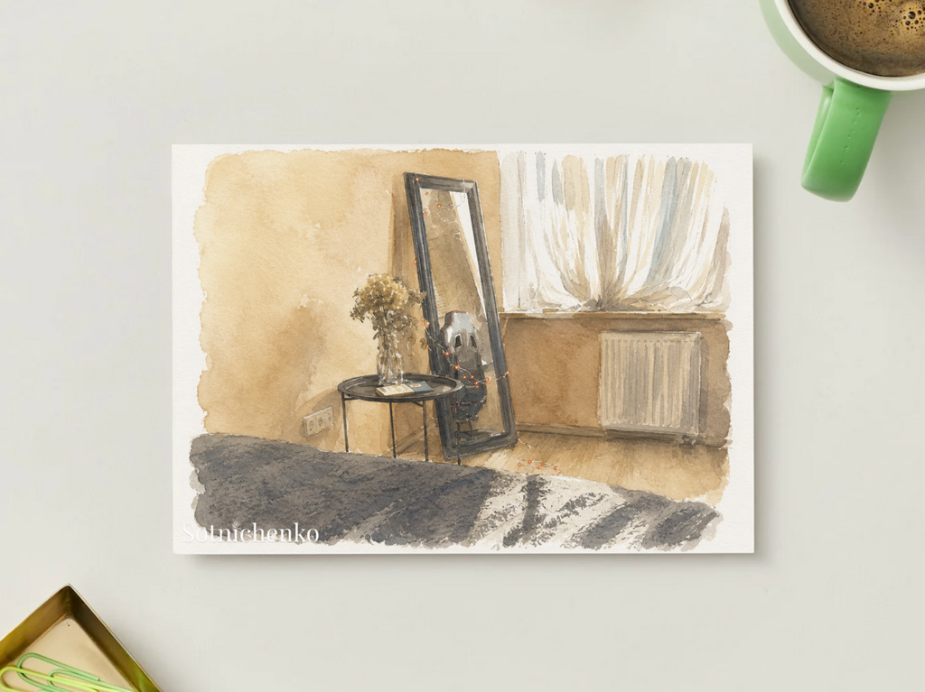 Mirror Corner — Cozy Printable Postcard