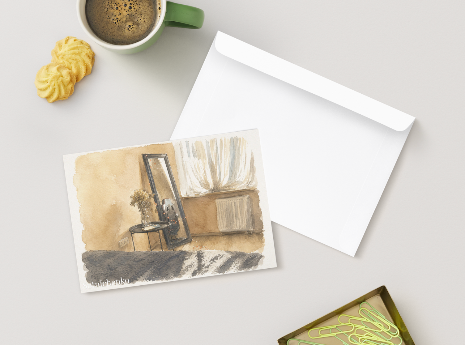 Mirror Corner — Cozy Printable Postcard