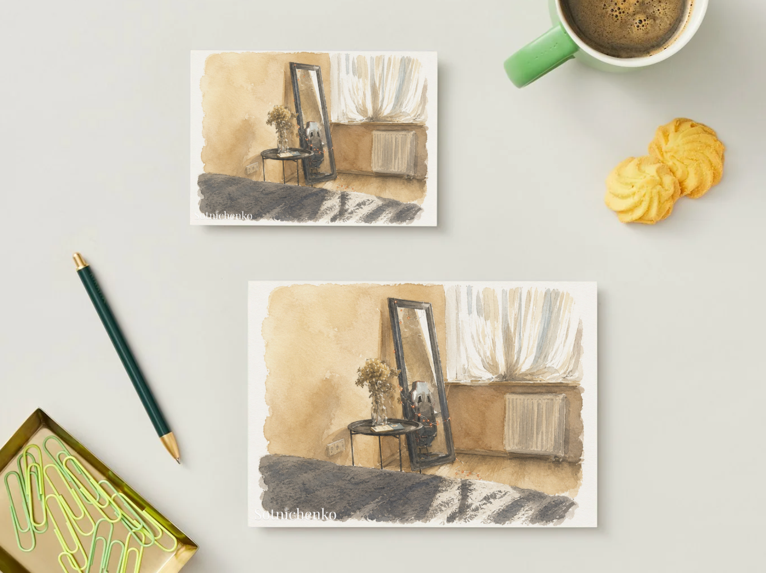 Mirror Corner — Cozy Printable Postcard