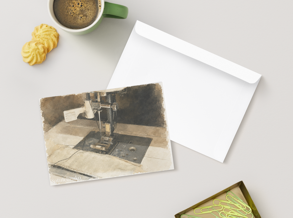 Stitch Quiet — Vintage Printable Postcard