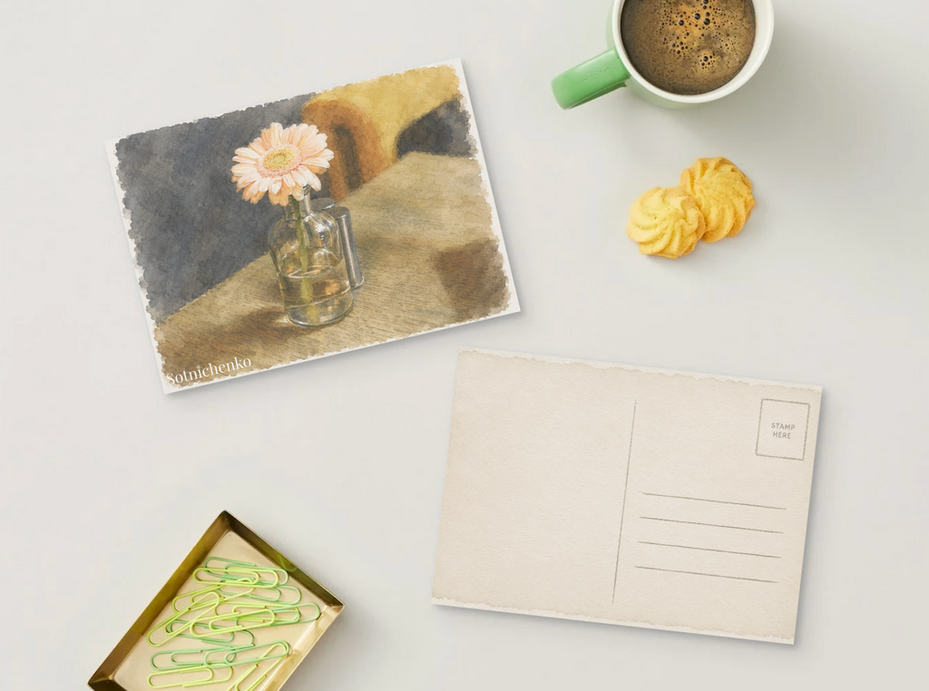 Single Bloom — Cozy Printable Postcard