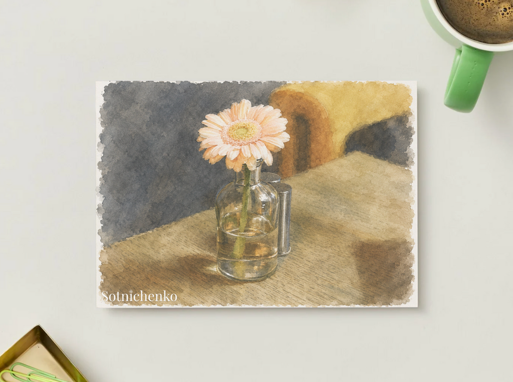 Single Bloom — Cozy Printable Postcard