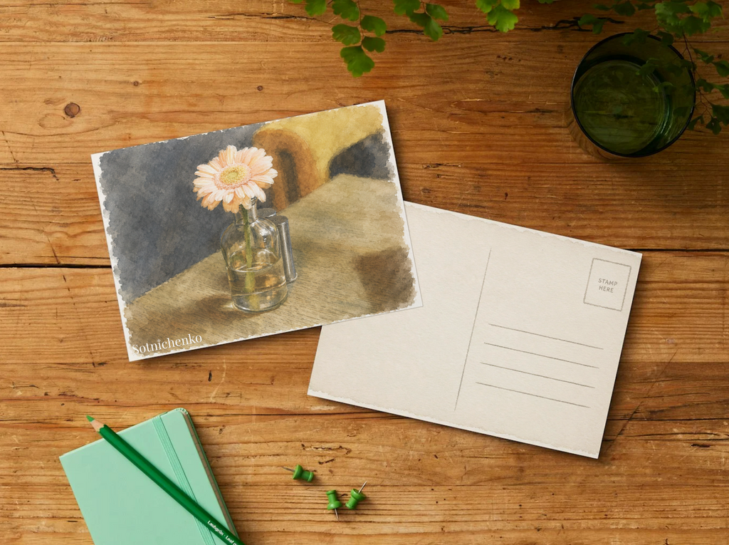 Single Bloom — Cozy Printable Postcard