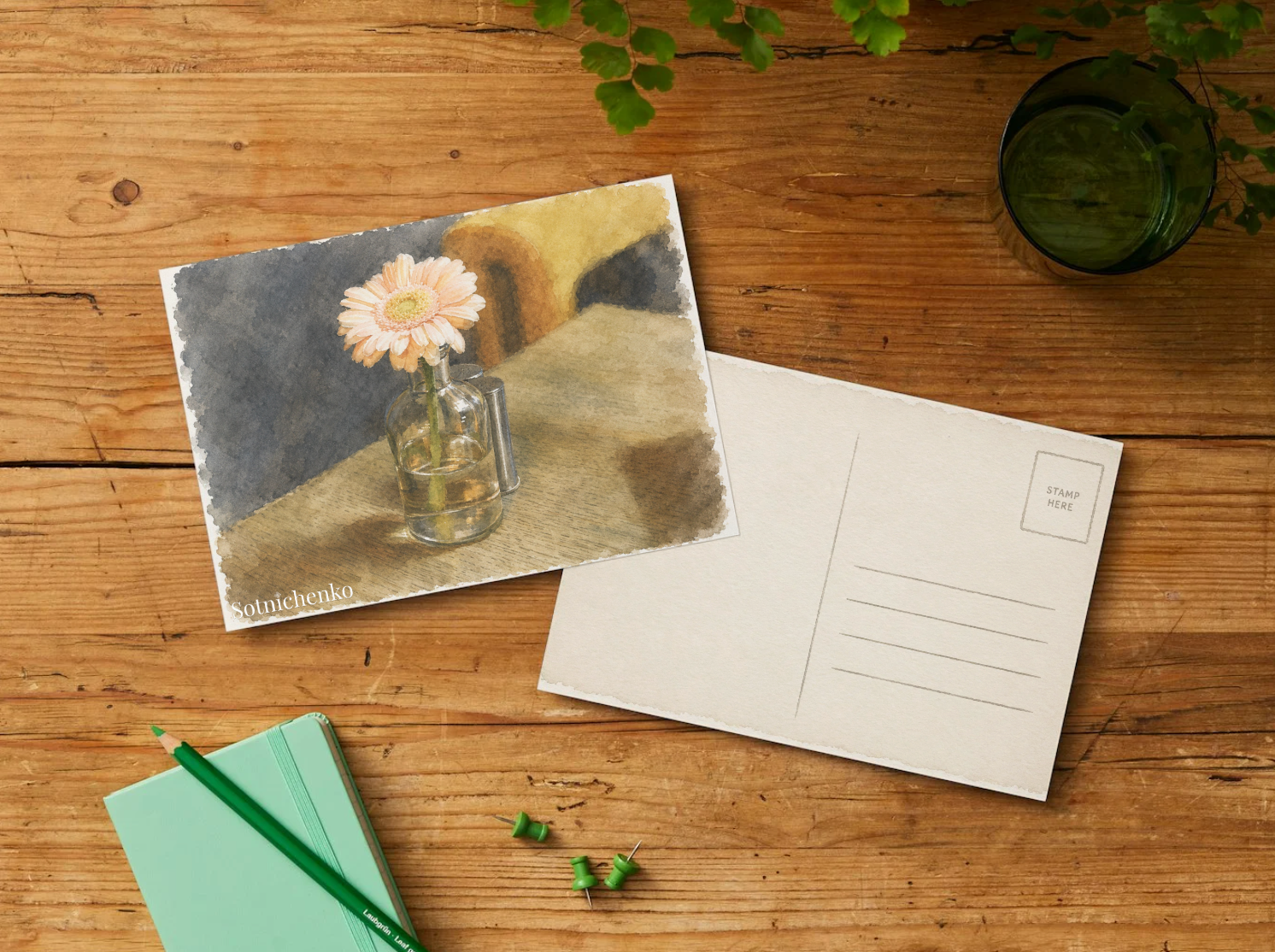 Single Bloom — Cozy Printable Postcard