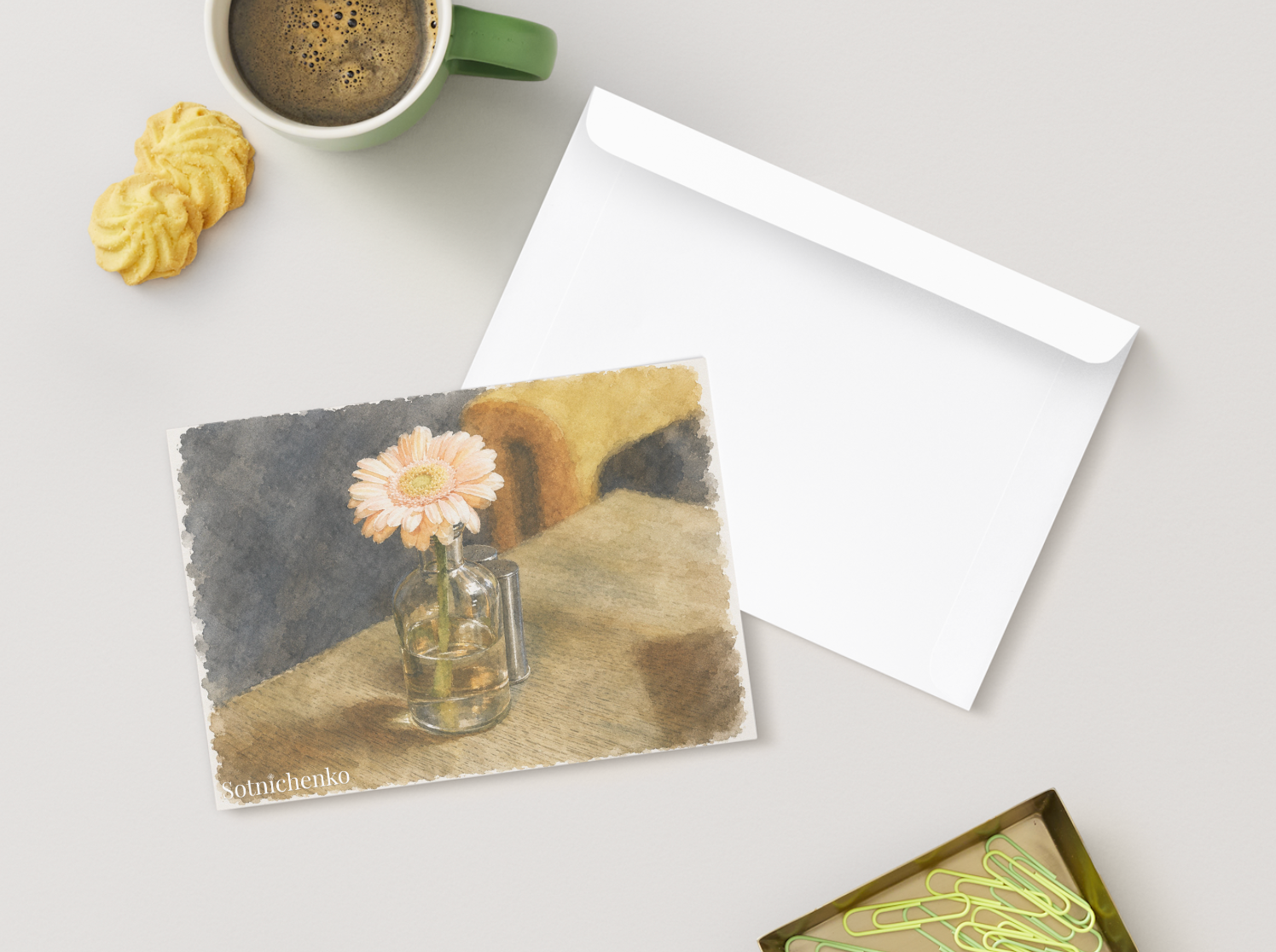 Single Bloom — Cozy Printable Postcard