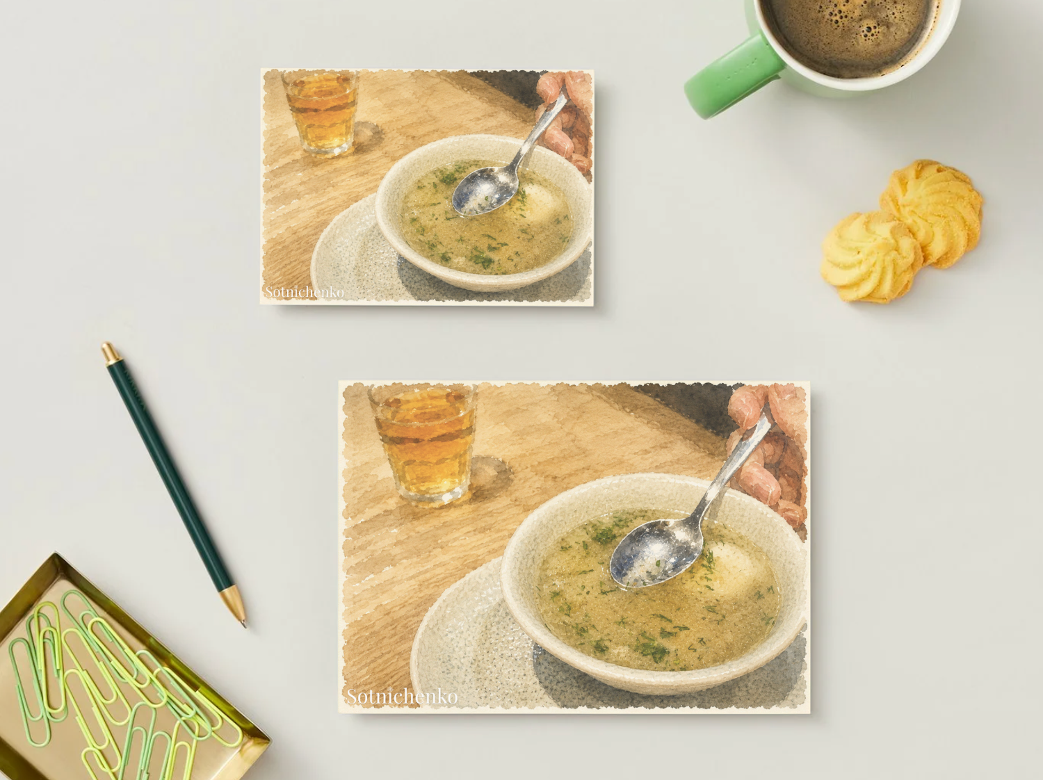 Warm Bowl — Vintage Printable Postcard