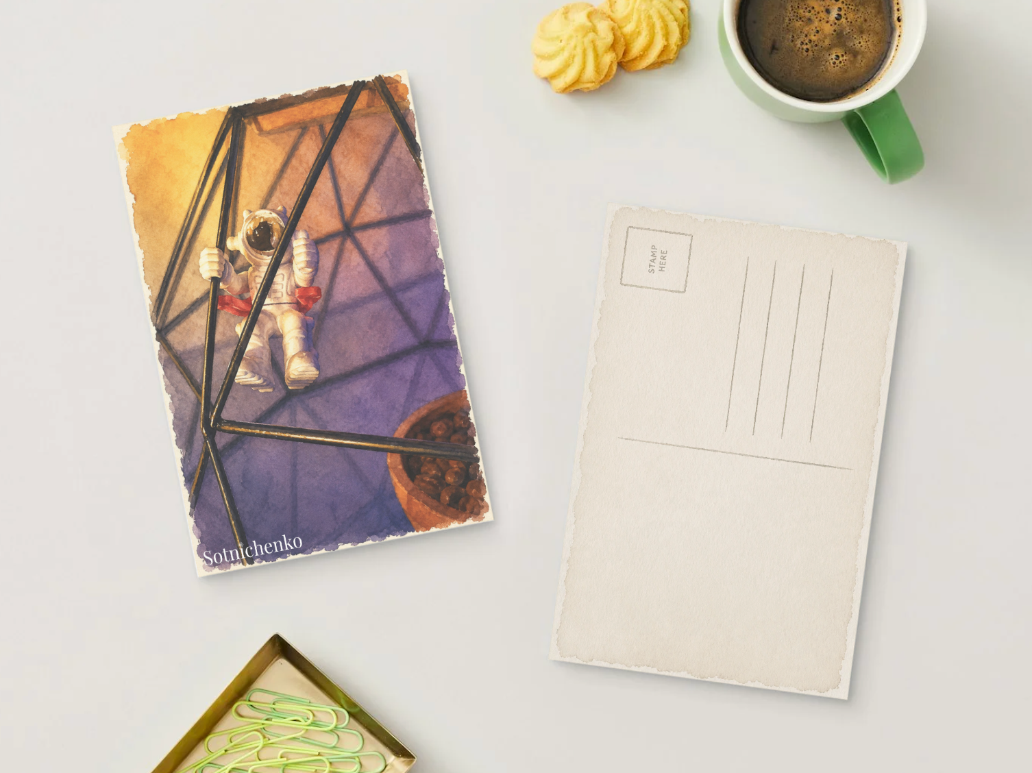 Orbit Dream — Vintage Printable Postcard