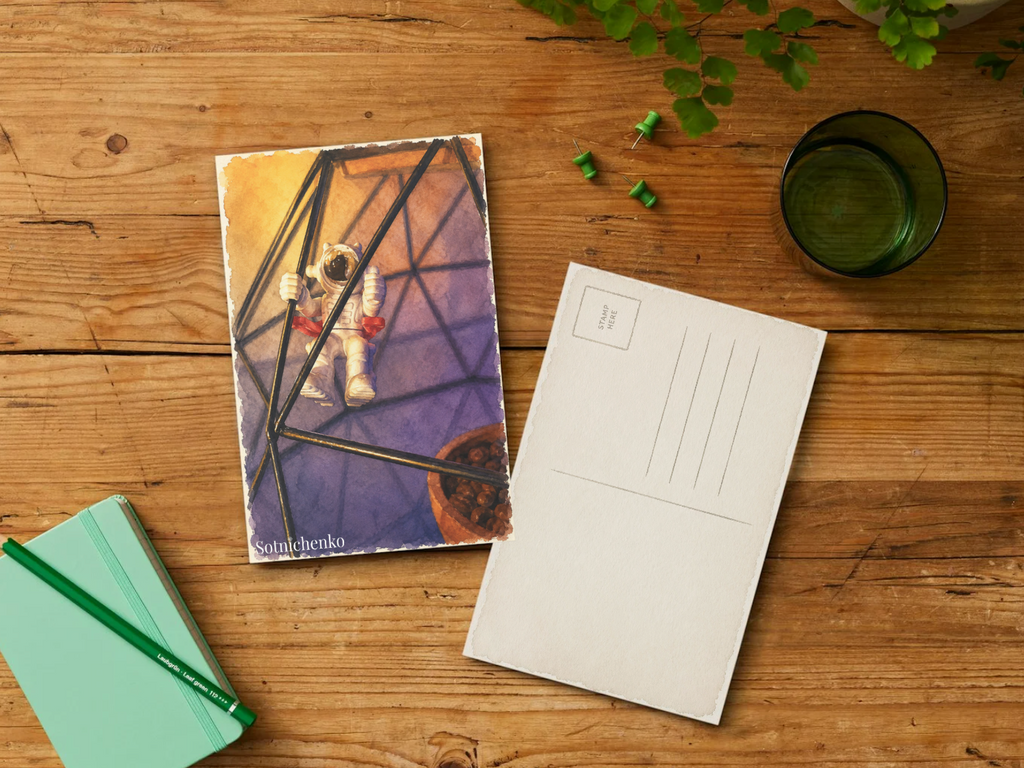 Orbit Dream — Vintage Printable Postcard
