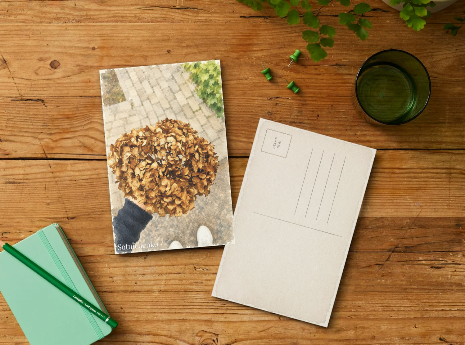 Autumn Bouquet — Vintage Printable Postcard