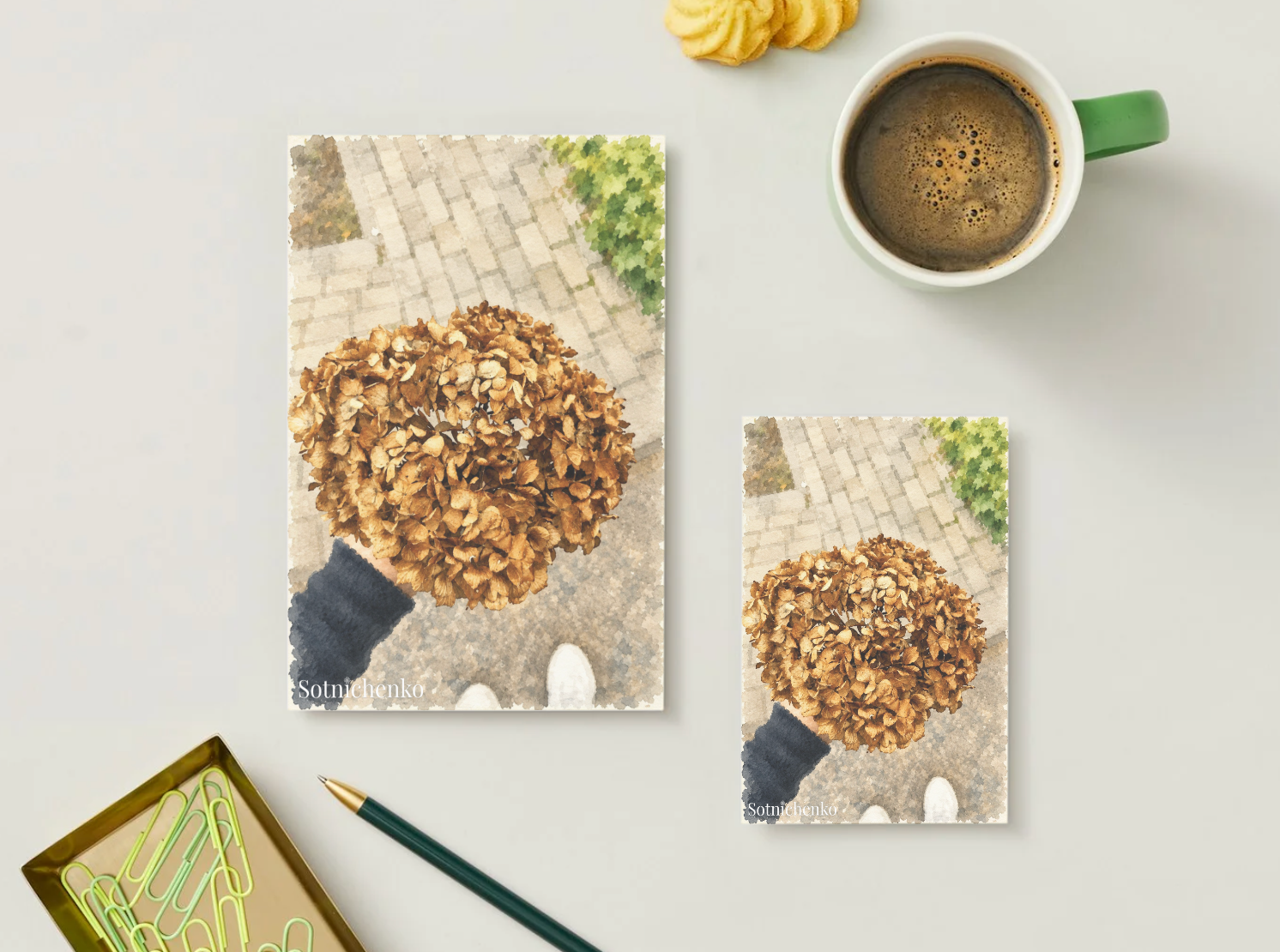 Autumn Bouquet — Vintage Printable Postcard