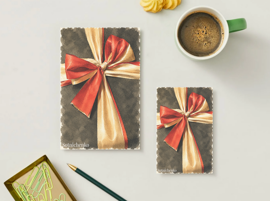 Wrapped in Red — Holiday Printable Postcard