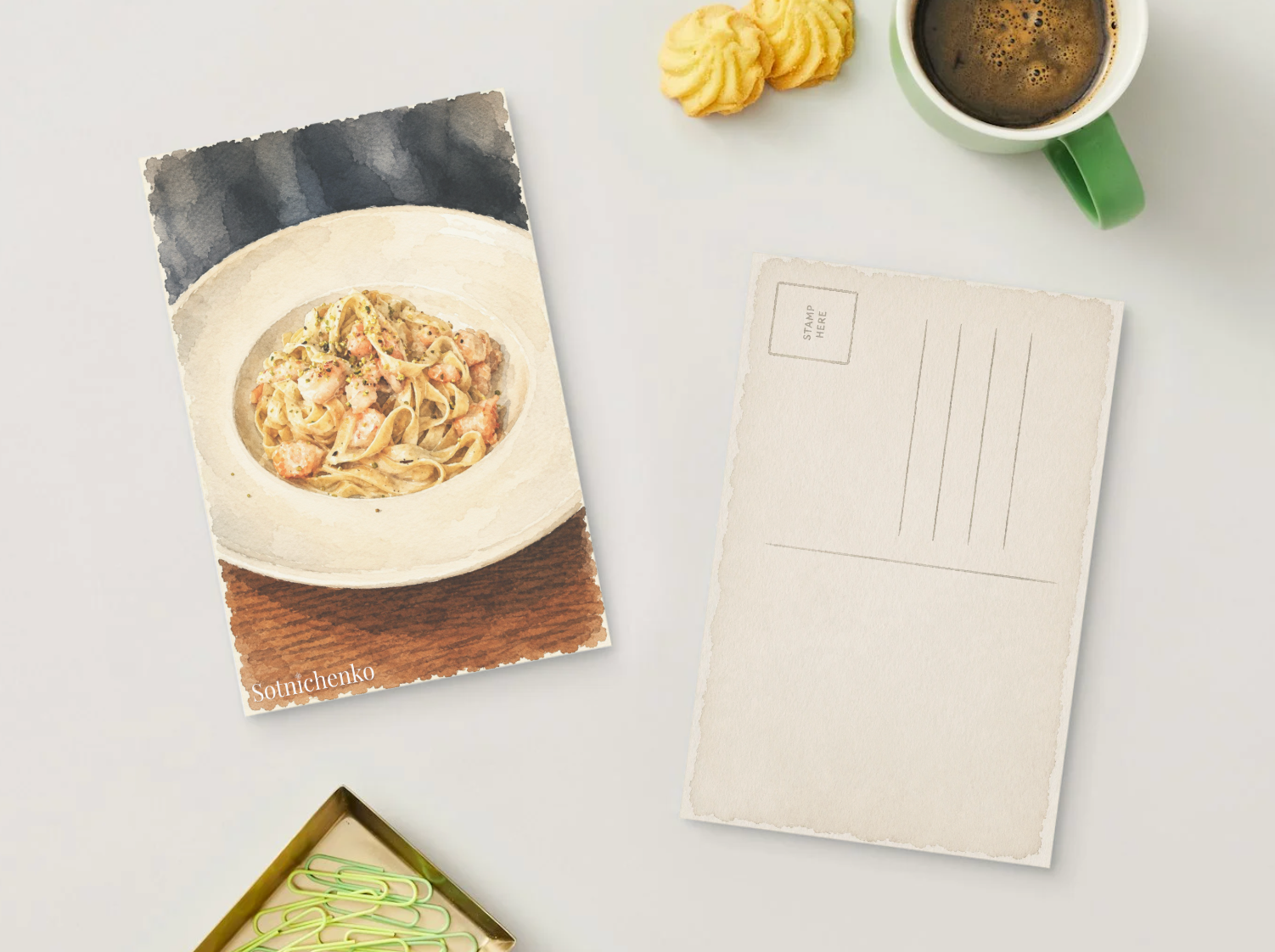Creamy Tagliatelle — Cozy Printable Postcard