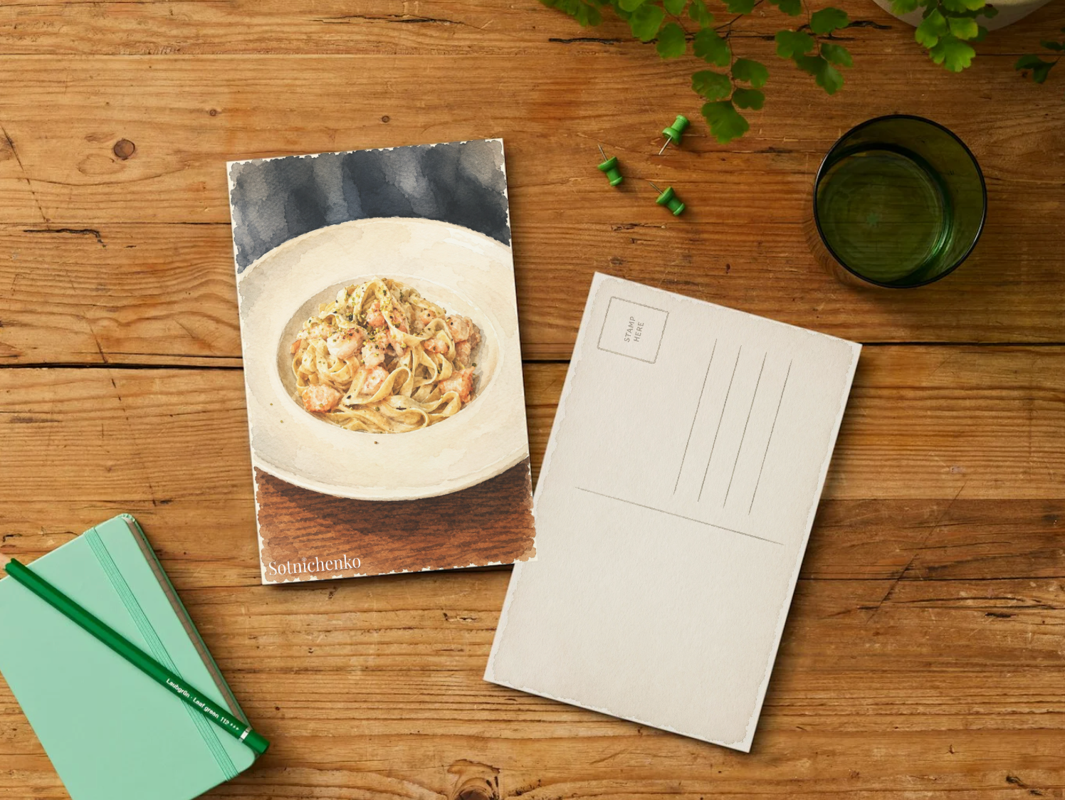 Creamy Tagliatelle — Cozy Printable Postcard