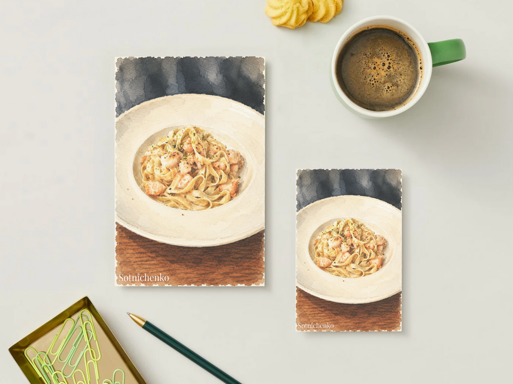 Creamy Tagliatelle — Cozy Printable Postcard