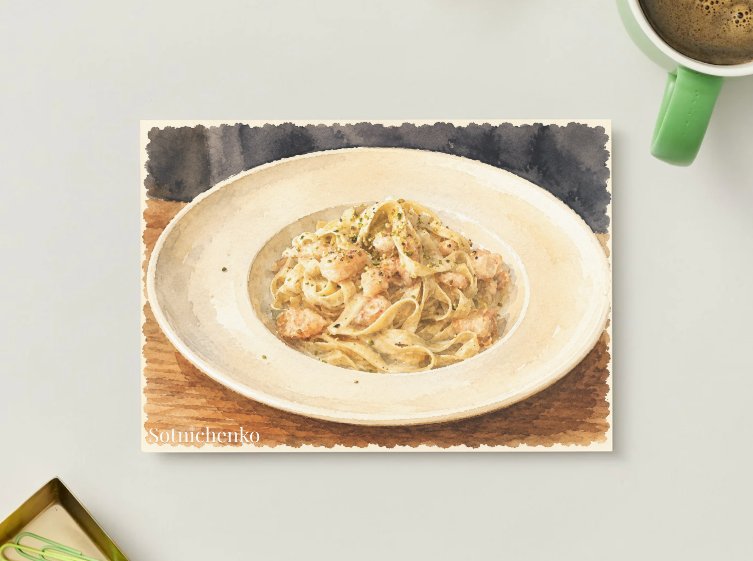 Pasta Glow — Vintage Printable Postcard