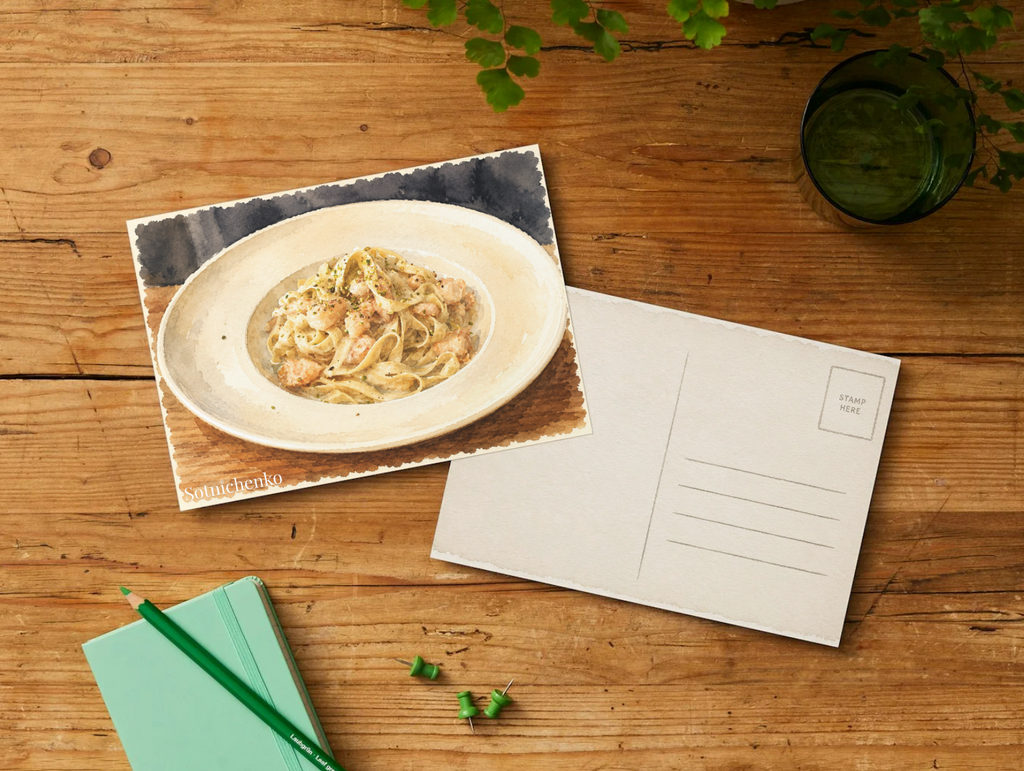 Pasta Glow — Vintage Printable Postcard