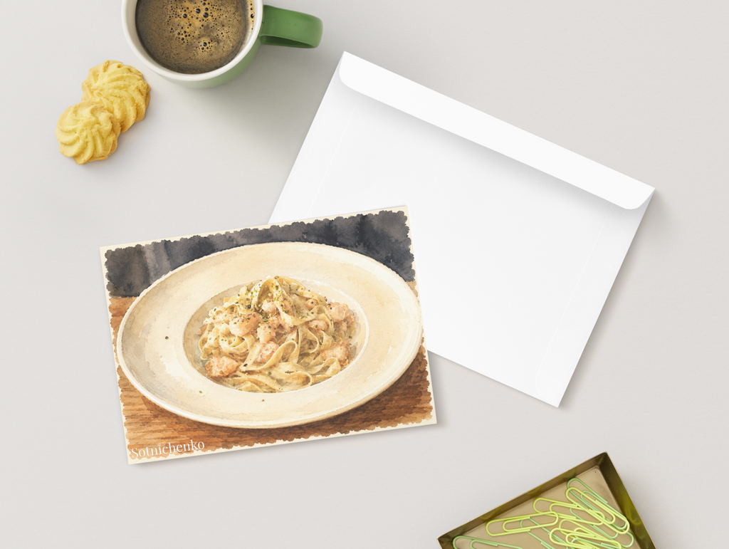 Pasta Glow — Vintage Printable Postcard