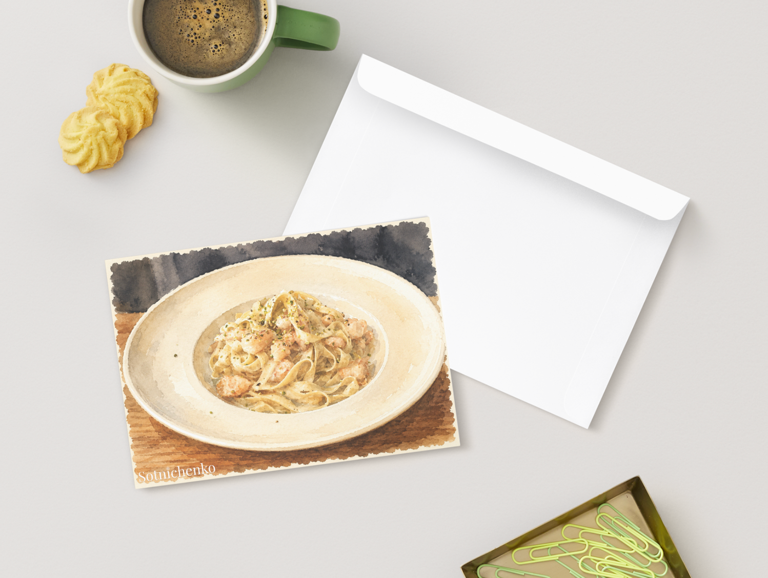 Pasta Glow — Vintage Printable Postcard