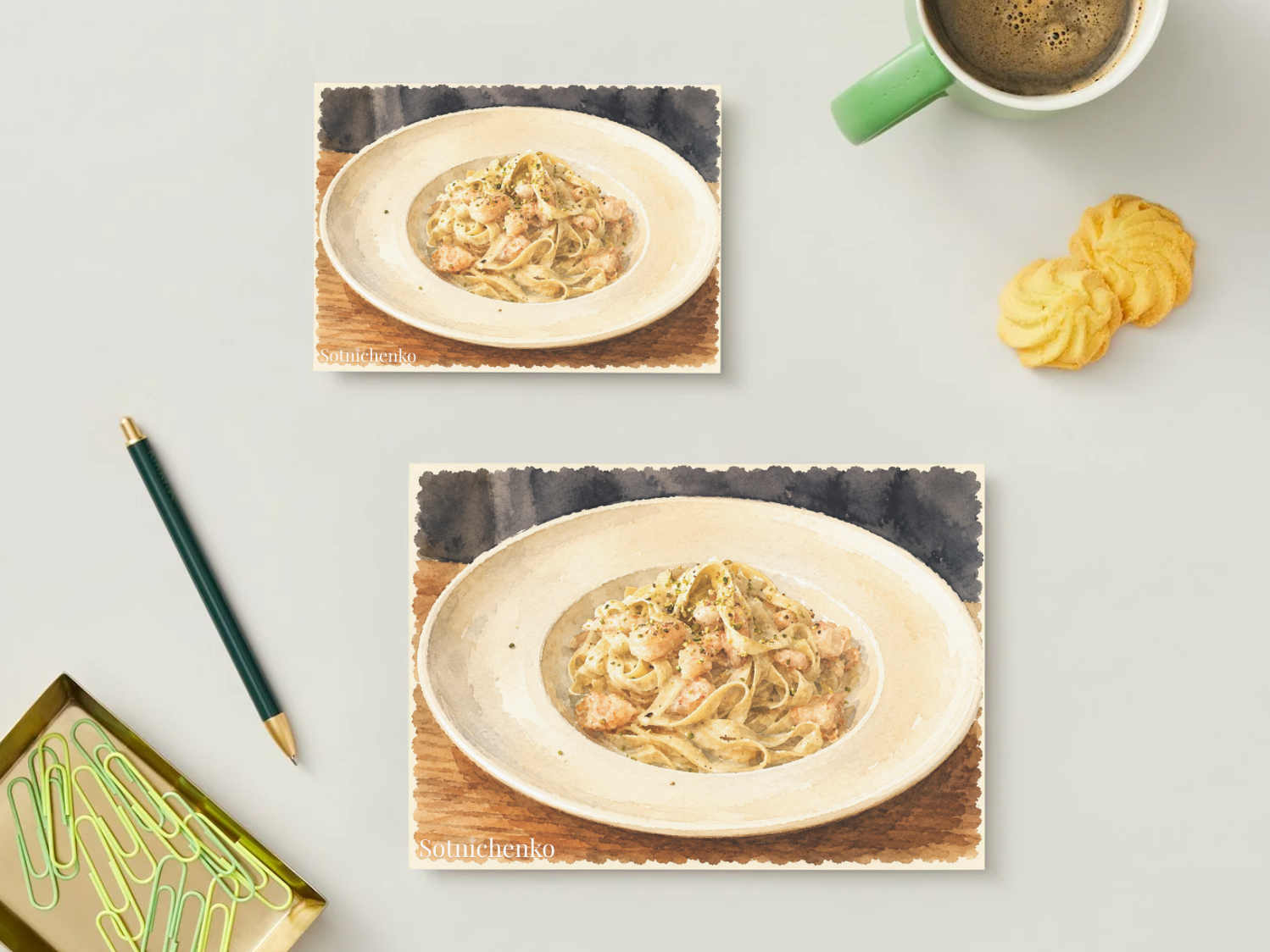 Pasta Glow — Vintage Printable Postcard