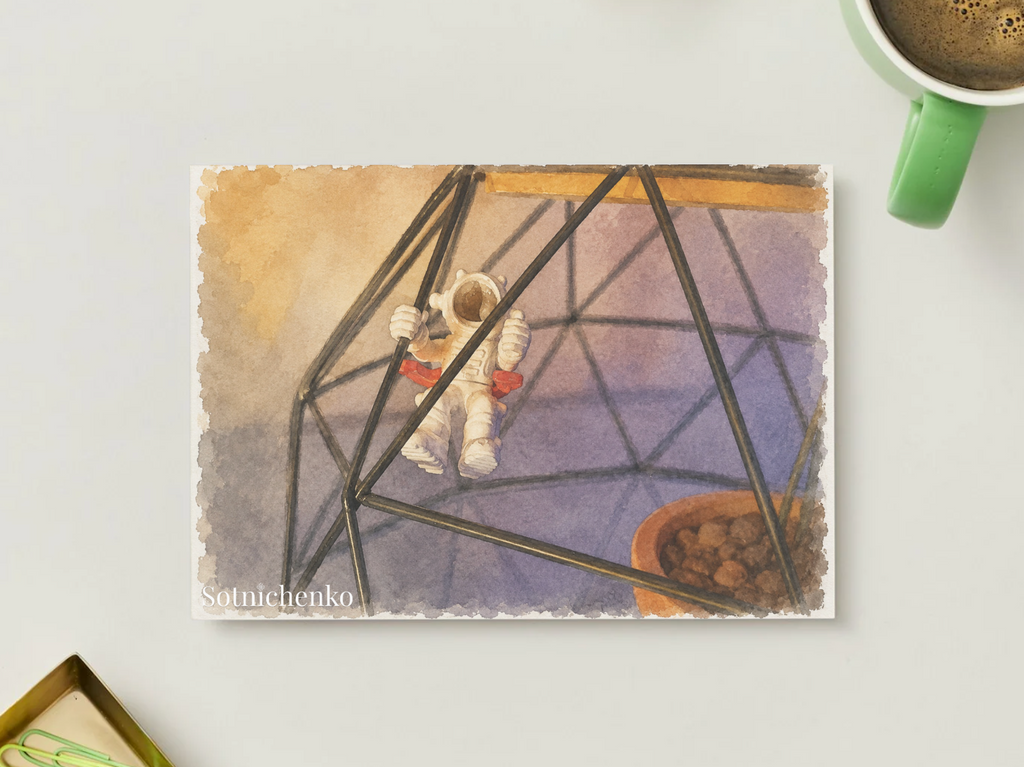 Tethered Dream — Vintage Printable Postcard
