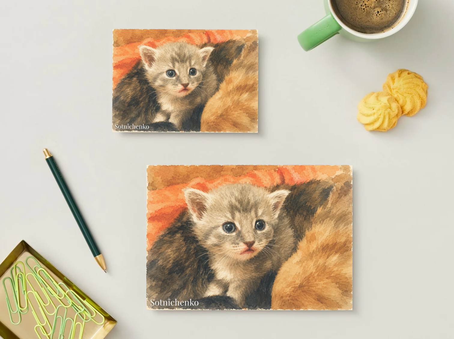 Little Whiskers — Vintage Printable Postcard