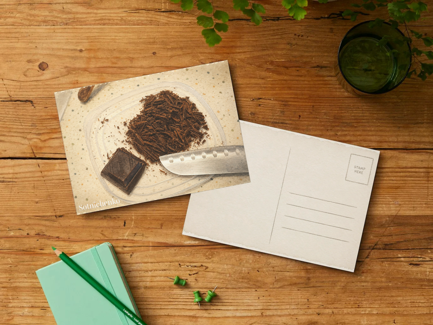 Chocolate Shavings — Cozy Printable Postcard