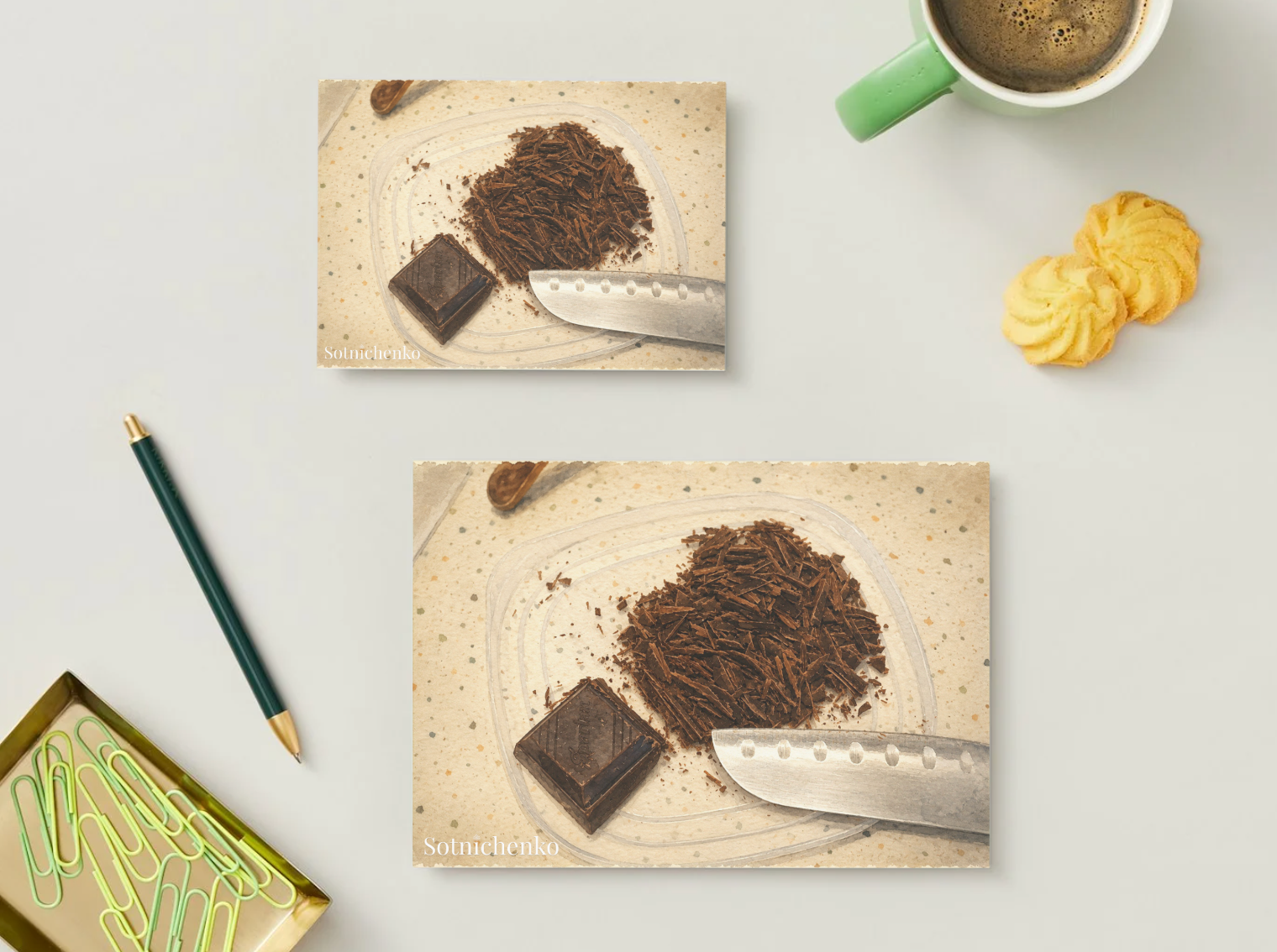 Chocolate Shavings — Cozy Printable Postcard