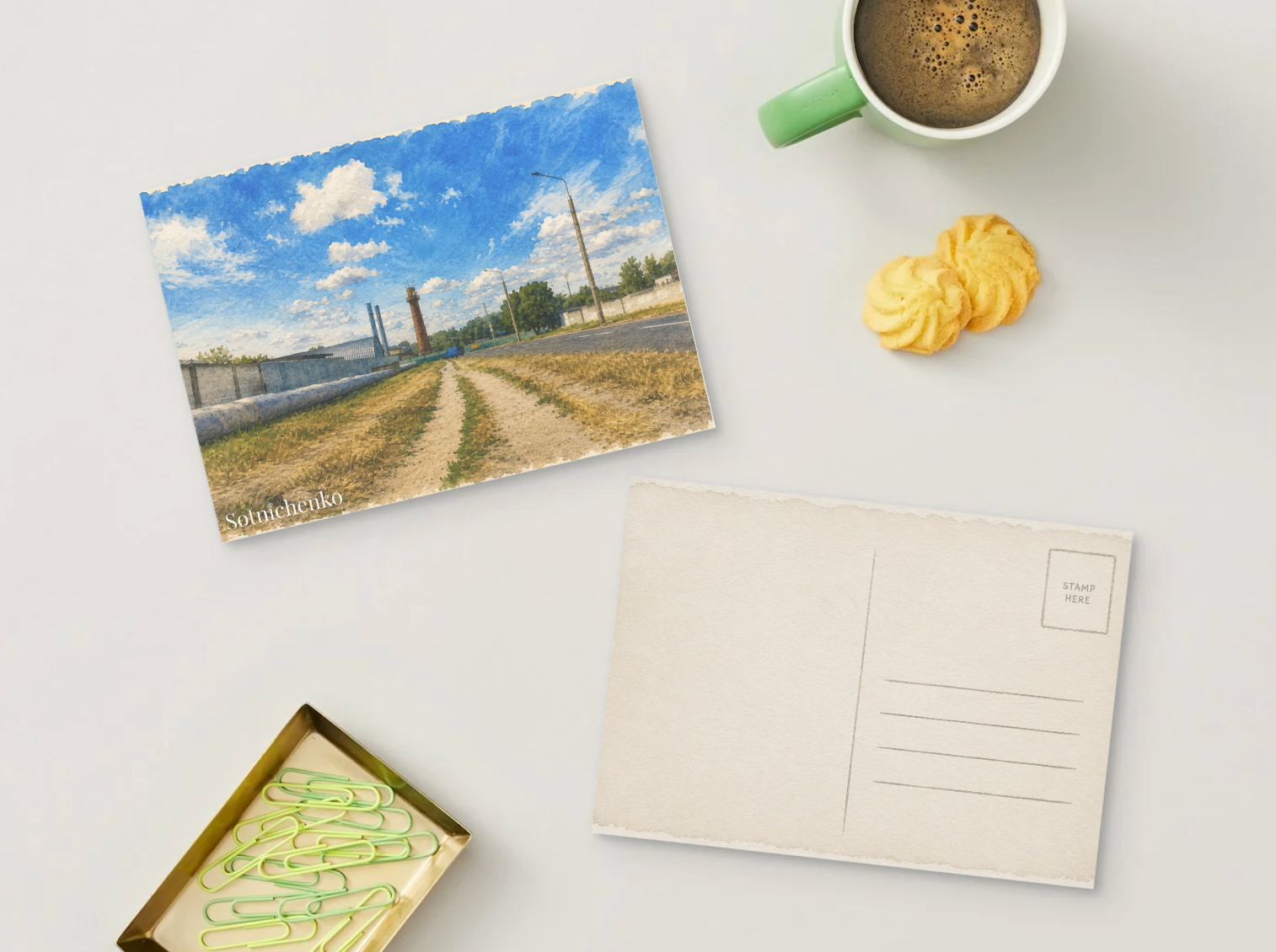 Factory Road — Urban Printable Postcard