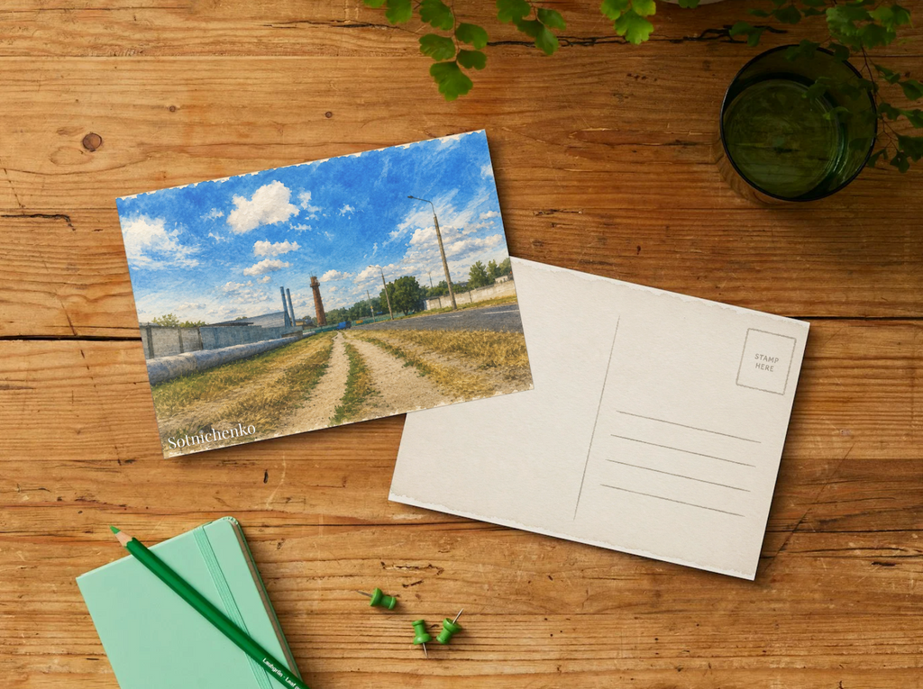 Factory Road — Urban Printable Postcard