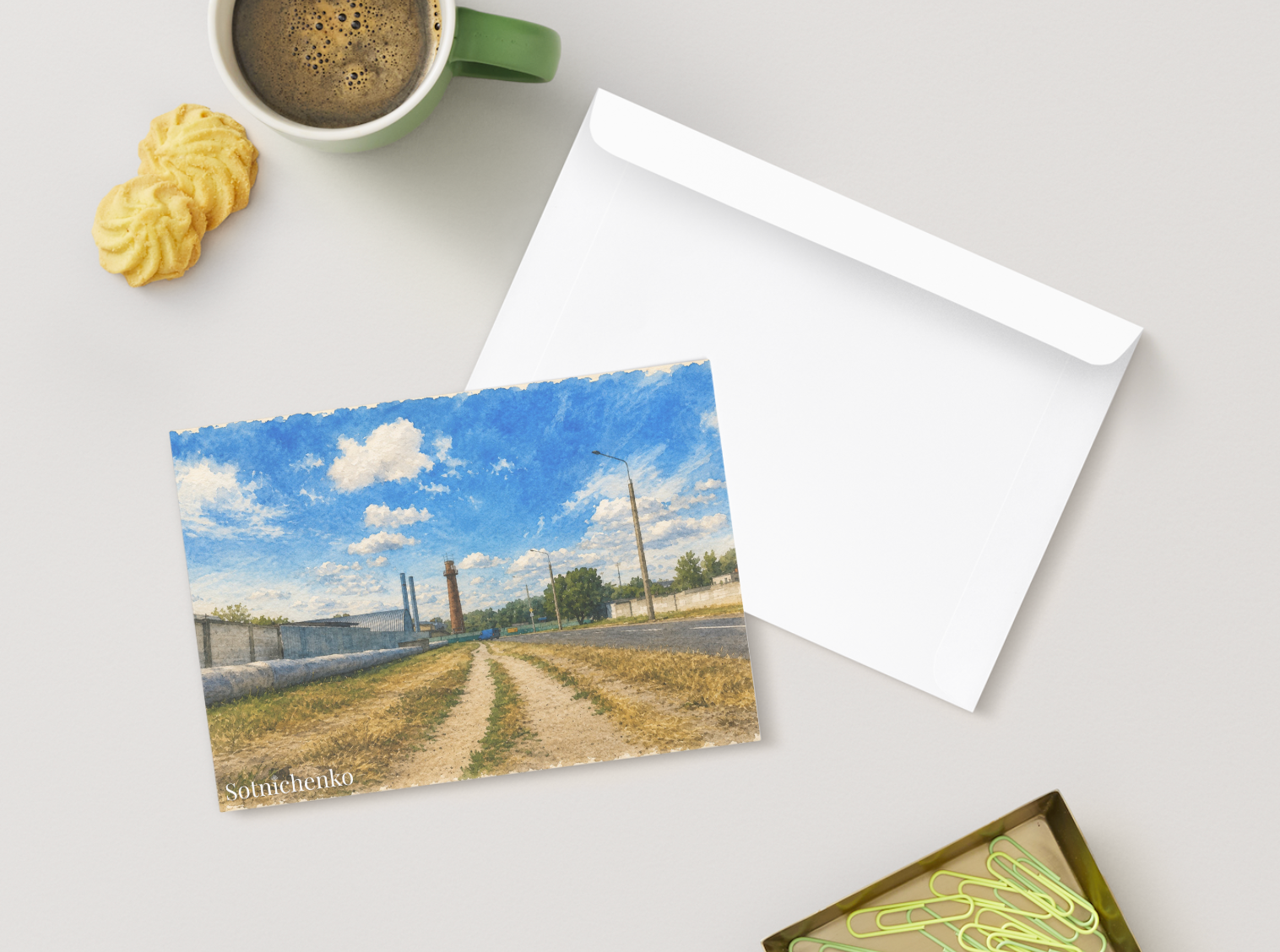 Factory Road — Urban Printable Postcard