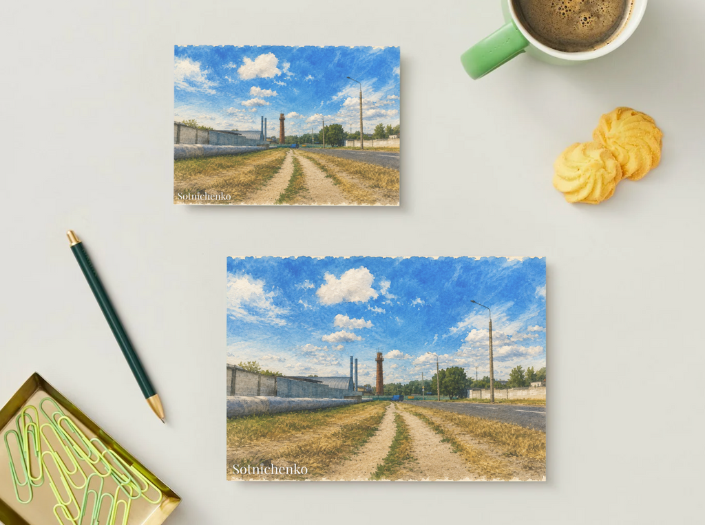 Factory Road — Urban Printable Postcard