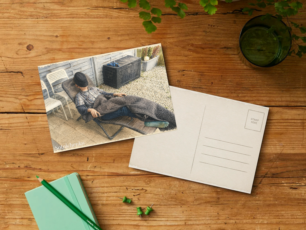 Garden Nap — Cozy Printable Postcard