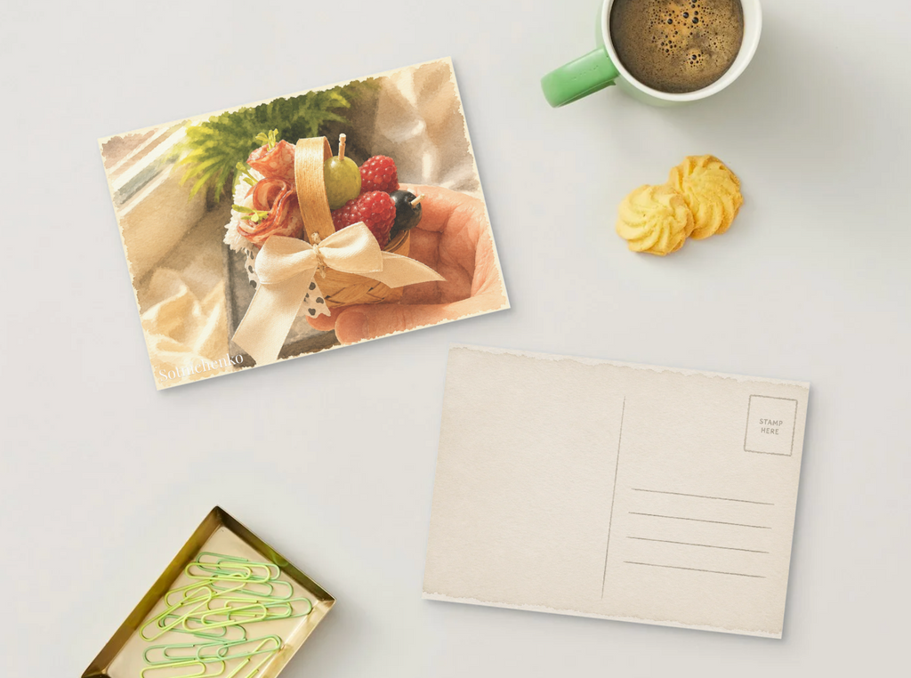 Little Gift — Vintage Printable Postcard