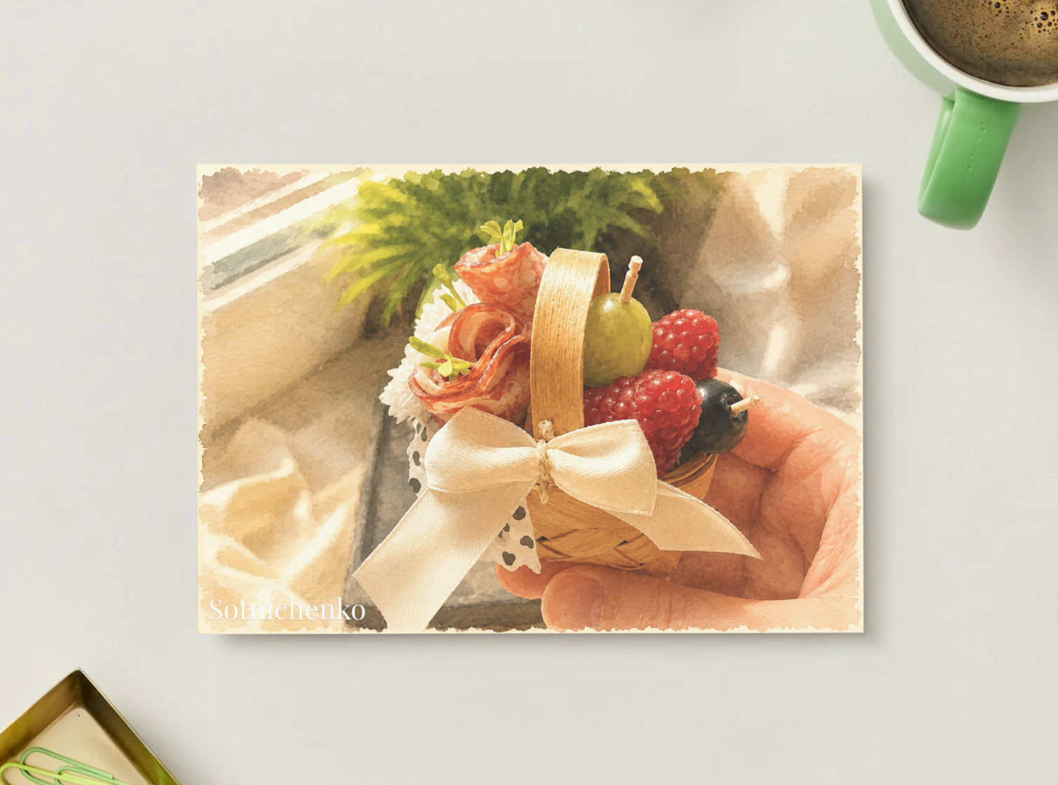 Little Gift — Vintage Printable Postcard
