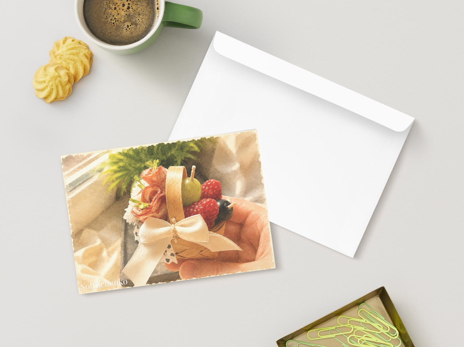 Little Gift — Vintage Printable Postcard