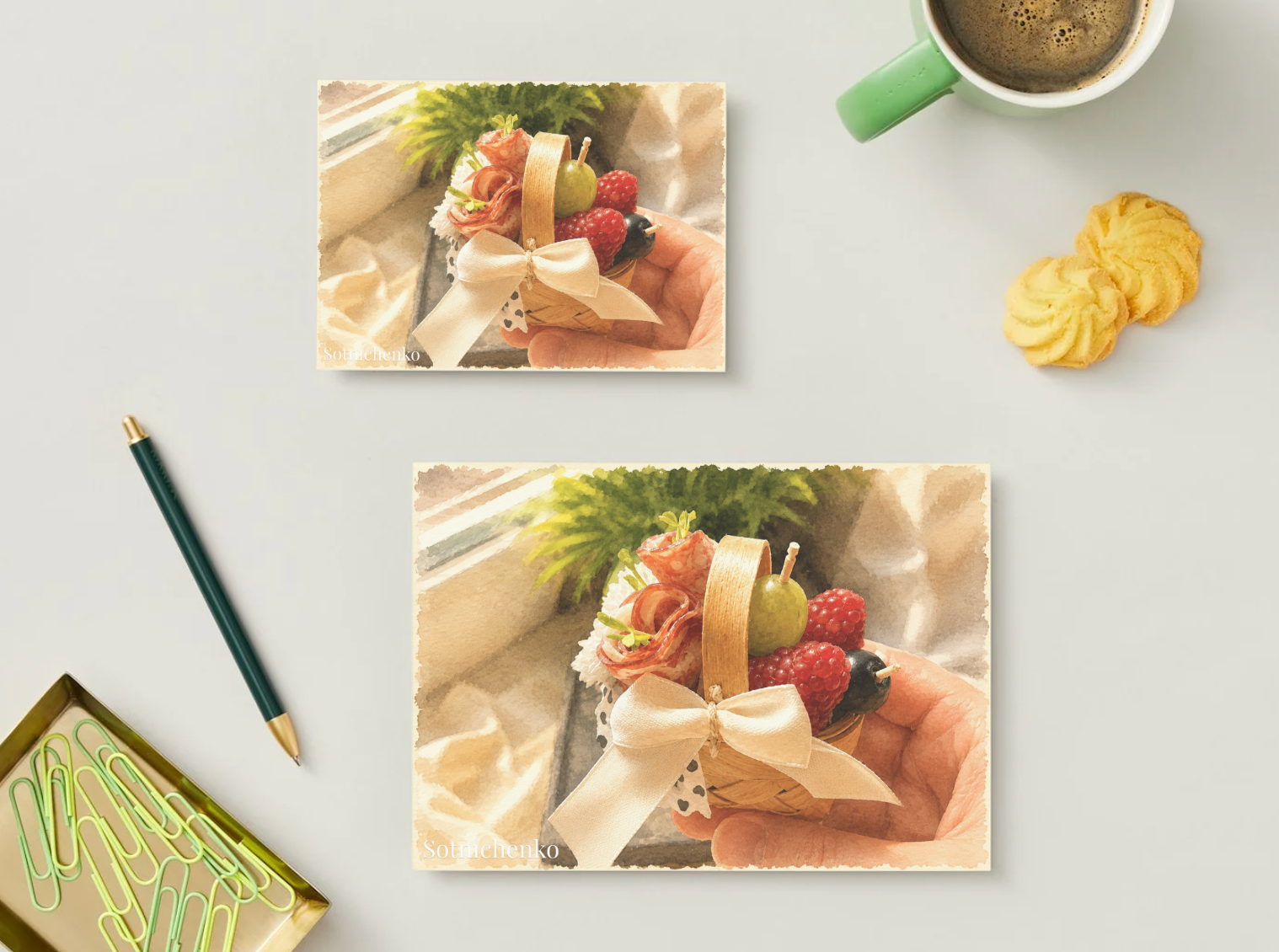 Little Gift — Vintage Printable Postcard