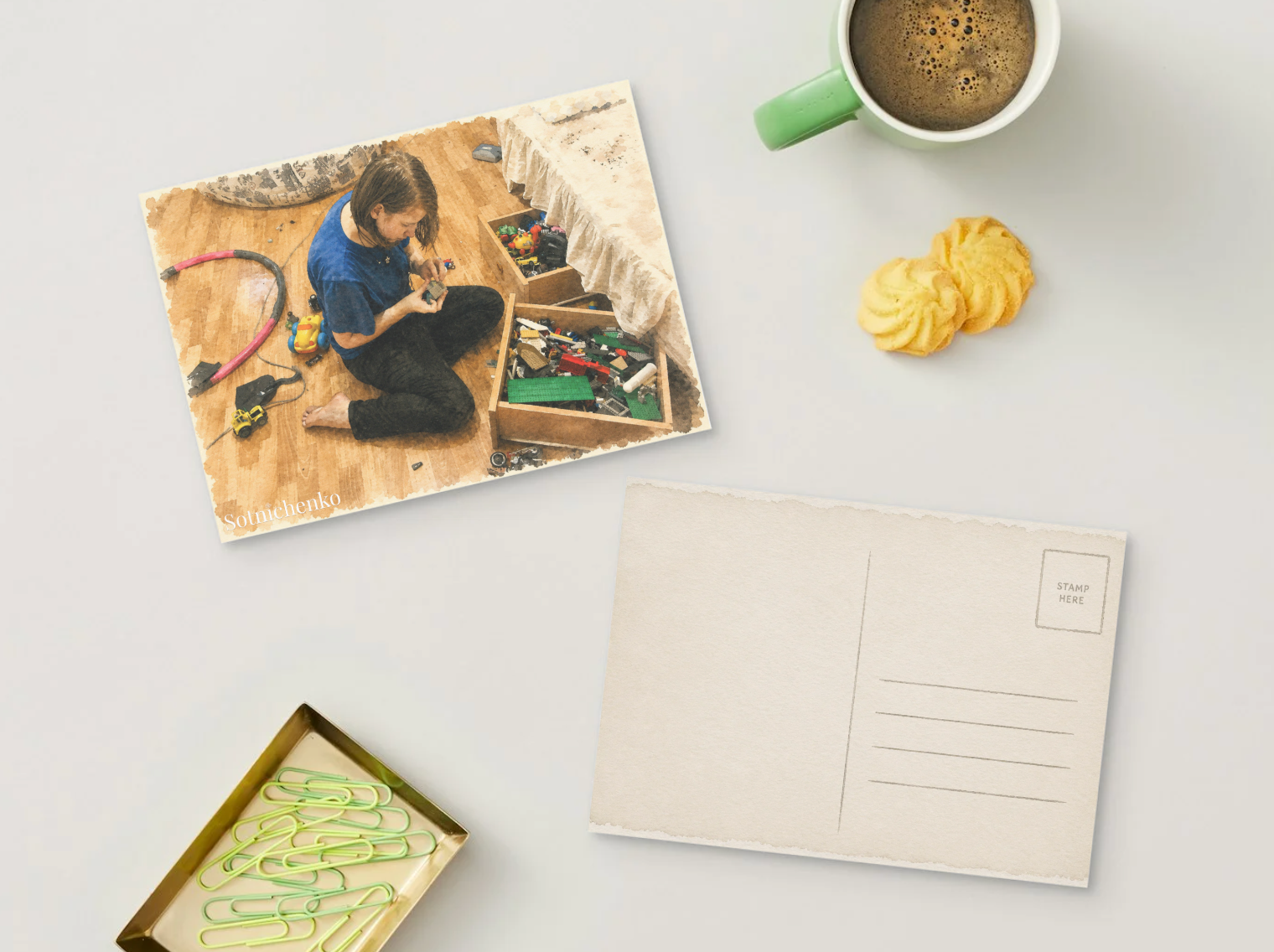 Tiny Repairs — Vintage Printable Postcard