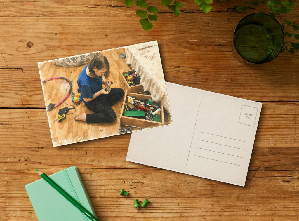 Tiny Repairs — Vintage Printable Postcard
