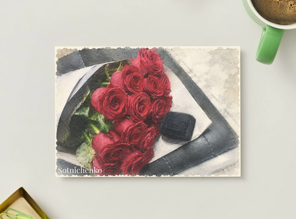The Proposal — Vintage Printable Postcard