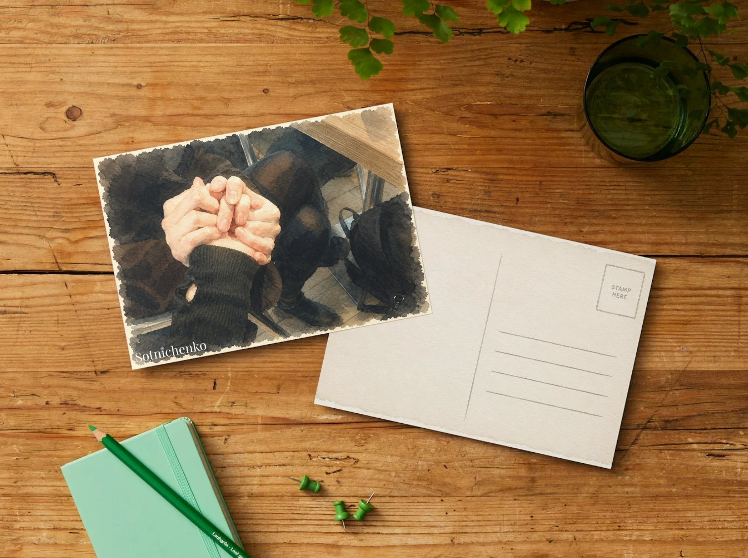 Held Together — Vintage Printable Postcard