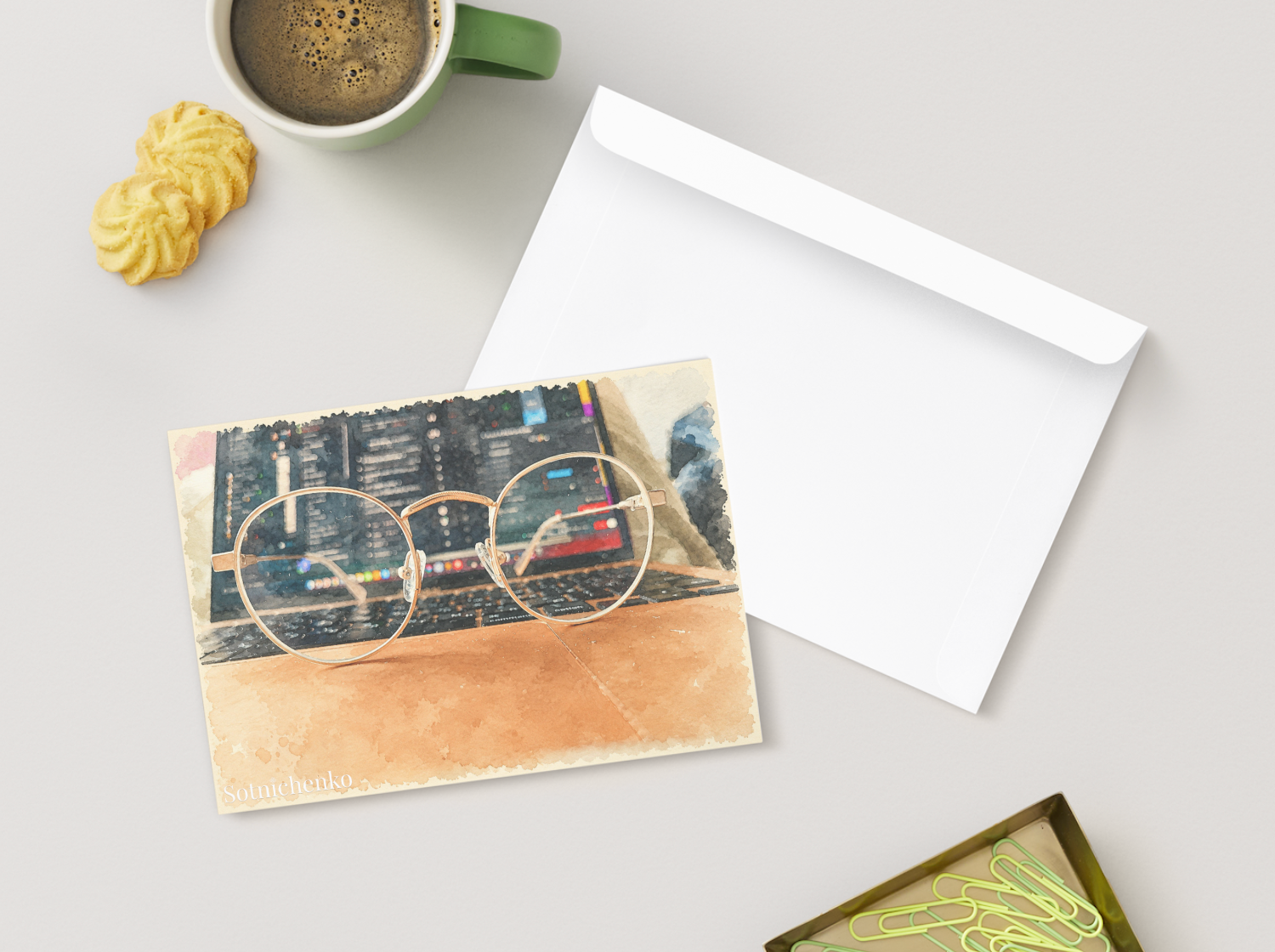 Late Debugging — Vintage Printable Postcard