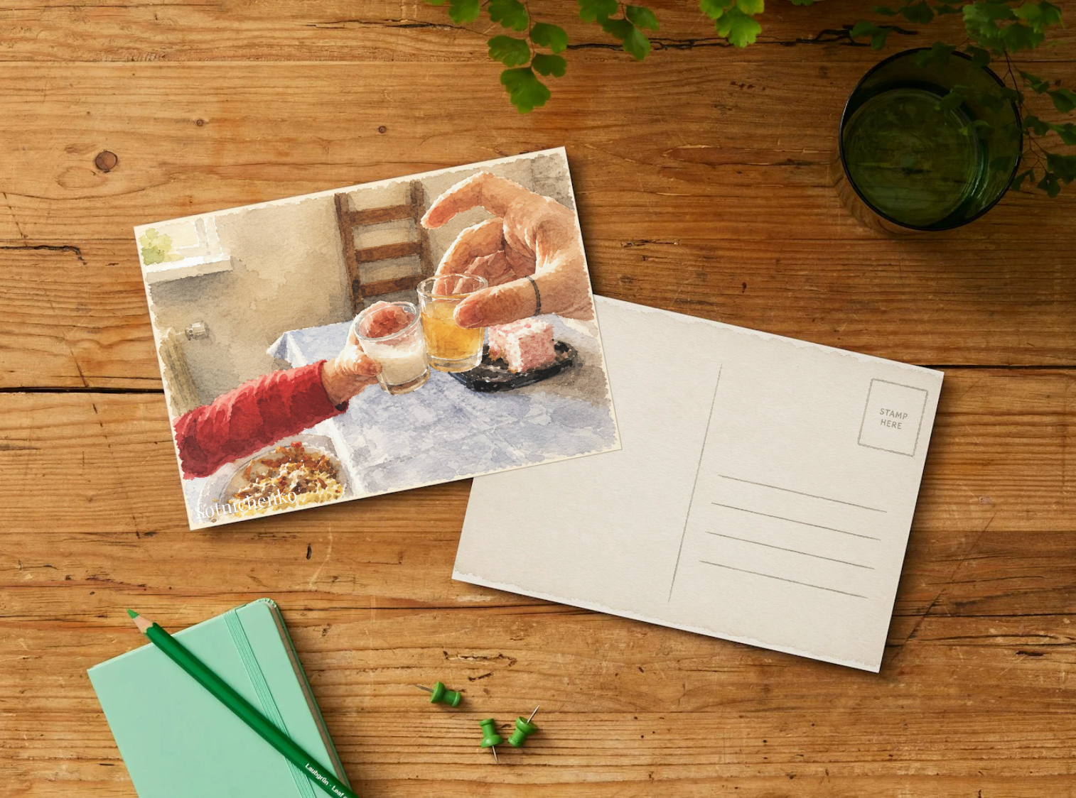 Little Cheers — Vintage Printable Postcard