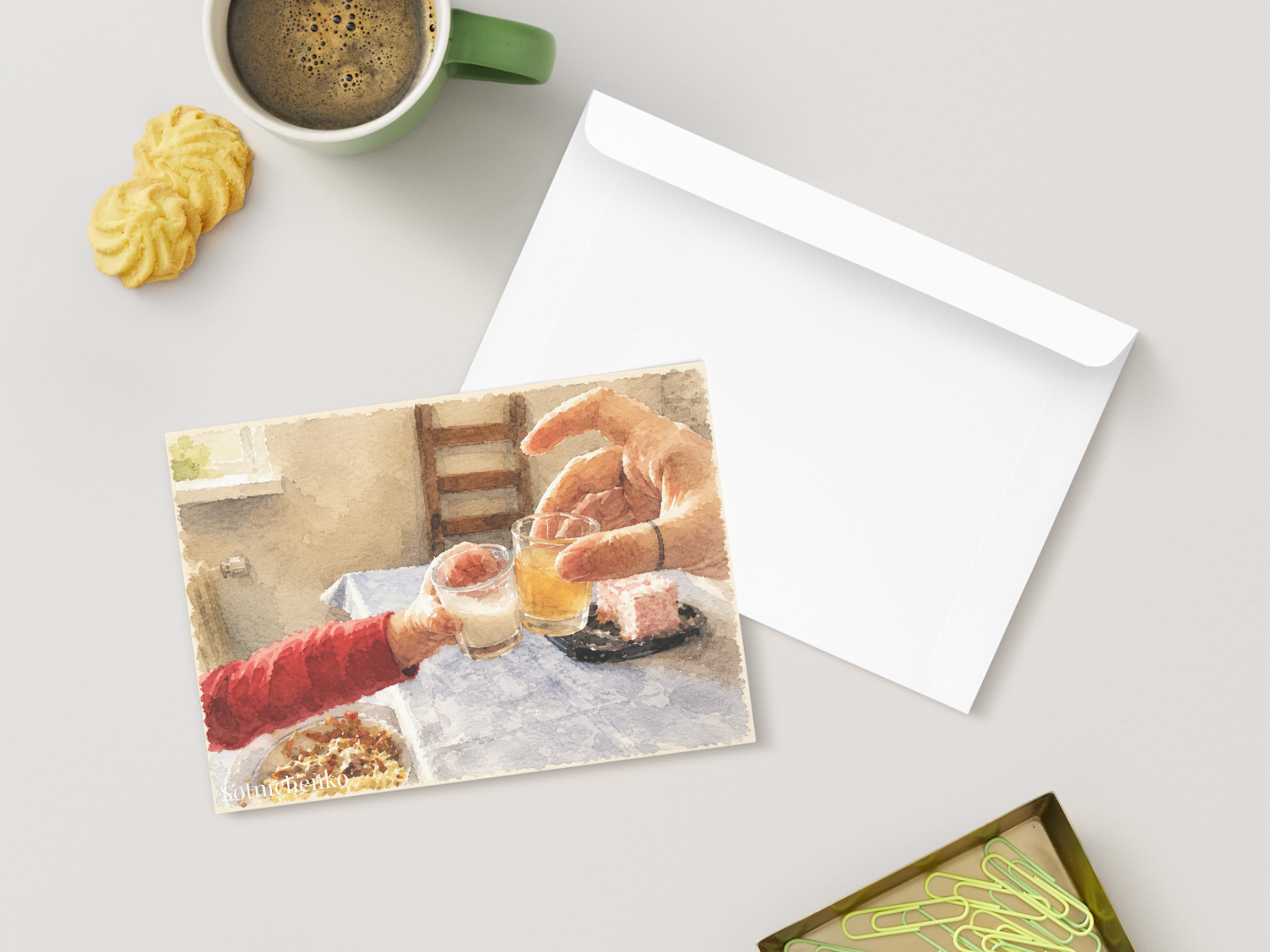 Little Cheers — Vintage Printable Postcard