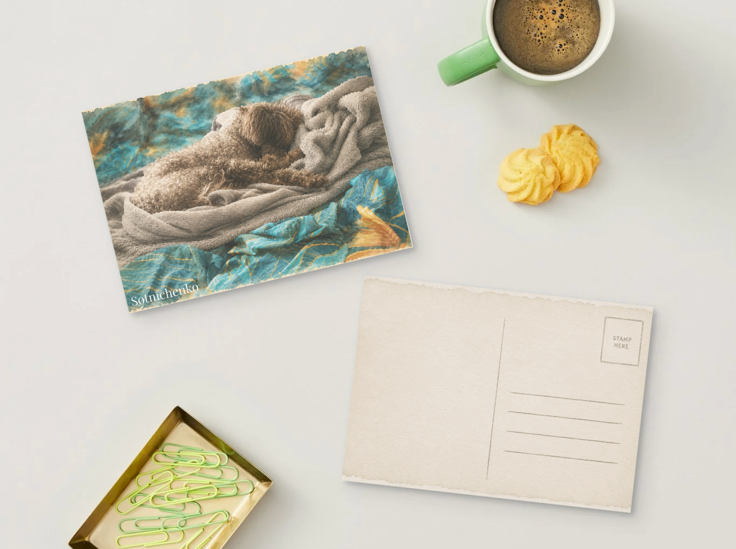 Blanket Nest — Cozy Printable Postcard