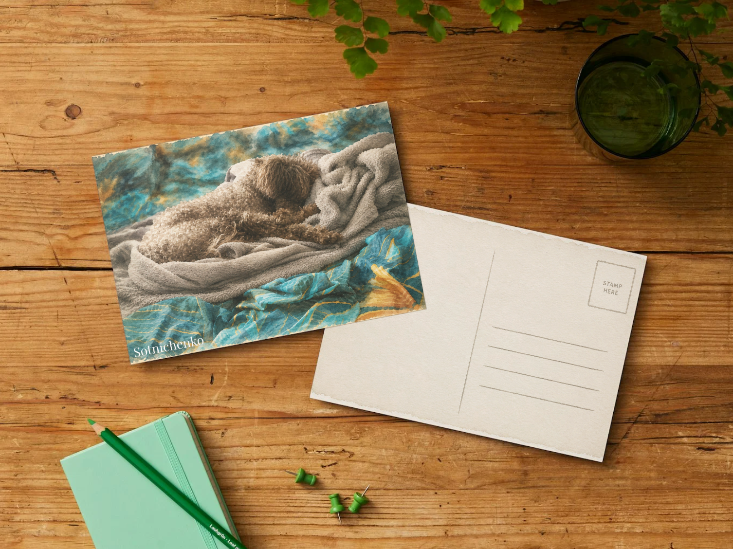 Blanket Nest — Cozy Printable Postcard