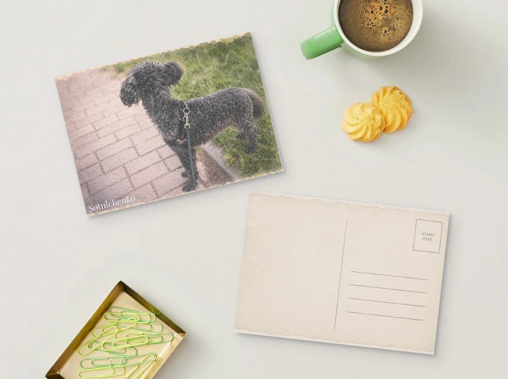 Waiting by the Path — Vintage Printable Postcard